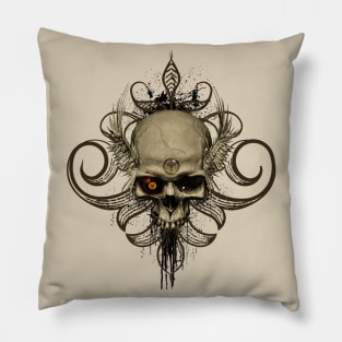 Awesome skull with wings Pillow