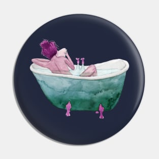 Bathtub Readings Teal & Pink Pin