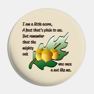 "I am a little acorn" poem with acorn and leaf design Pin