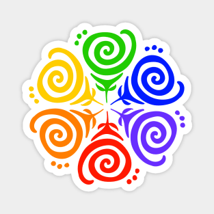 Rainbow Flower Mandala Magnet