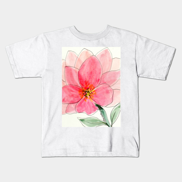 Pink Flower Watercolor Hand Painted Print Watercolor Painting