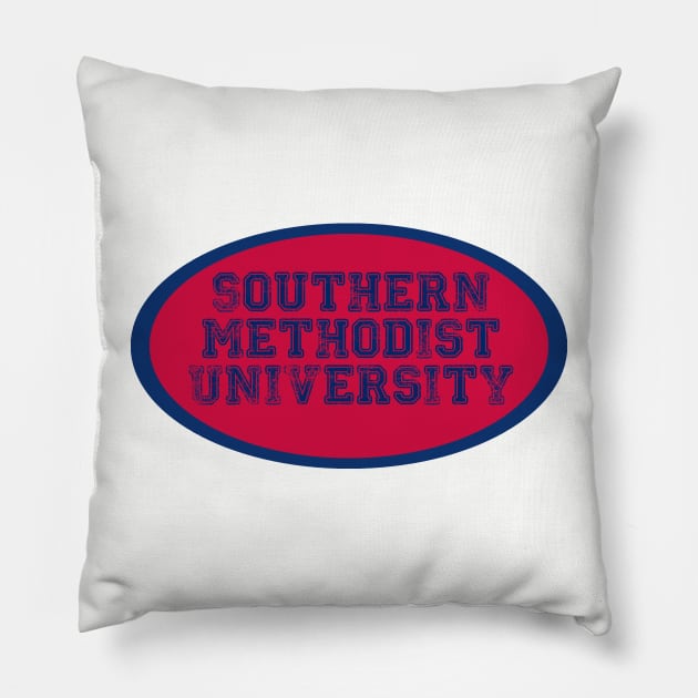 Southern Methodist University Oval Pillow by one-broke-kid