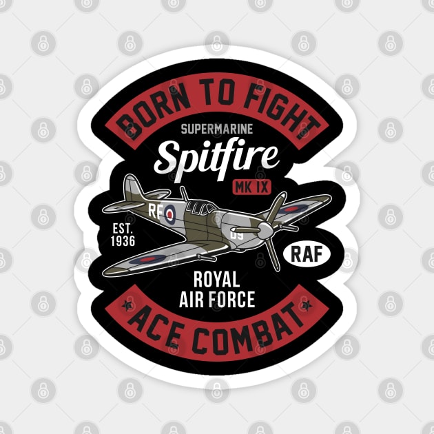 Spitfire Born to Fight Ace Combat Magnet by Funky Aviation