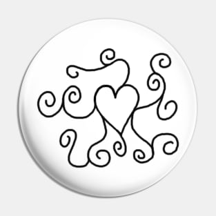 Heart Doodle Pin