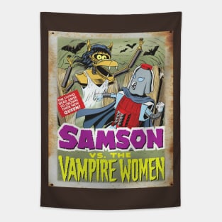 Mystery Science Rusty Barn Sign 3000 - Sampson vs Vampire Women Tapestry