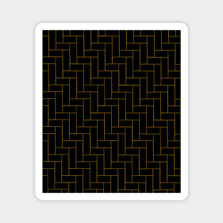 Black and Yellow Geometric Tiles Magnet