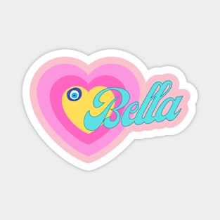 Bella in Colorful Heart Illustration Magnet