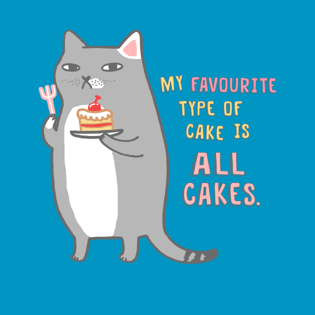 Celebration Cat - Favourite Type Of Cake by natelledrawsstuff