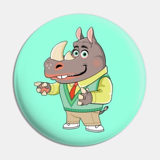 Goofy Daddy Rhino Kids T-Shirt Pin