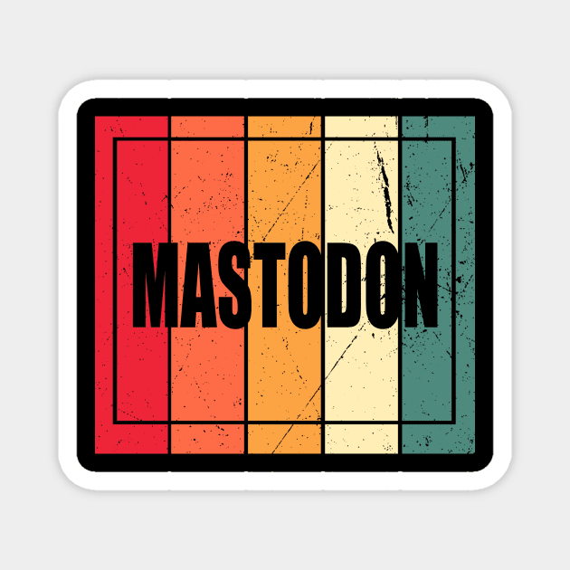 Vintage Mastodon Proud Name Colorful Birthday 70s 80s 90s Styles Magnet by Gorilla Animal