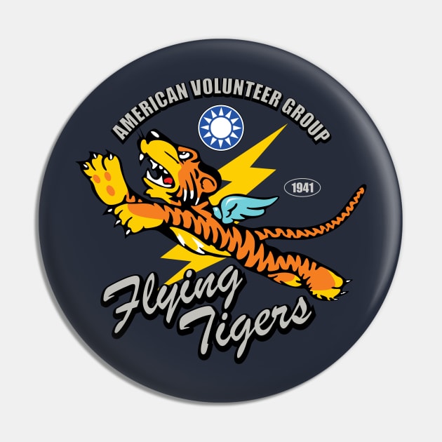 Flying Tigers American Volunteer Group Avg Pin TeePublic