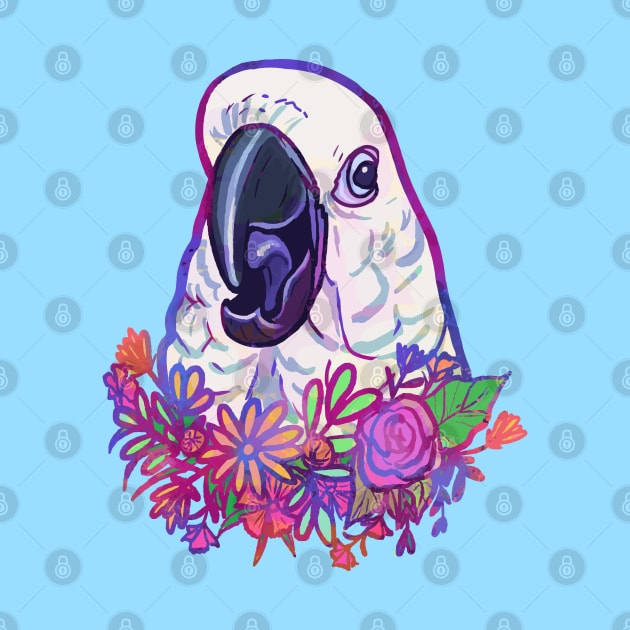 Pretty Cockatoo - Neon Floral by Nat Rodgers 