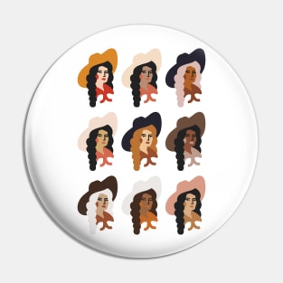 Multi Culture Cowgirl Pin