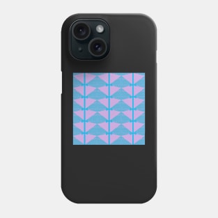 Blue Tie on Pink. Geometric design blue bow-tie on pink with a blue background. Phone Case