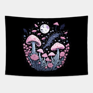 Pink Mushrooms Tapestry