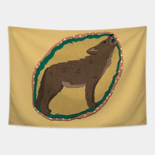 Paper craft coyote Tapestry