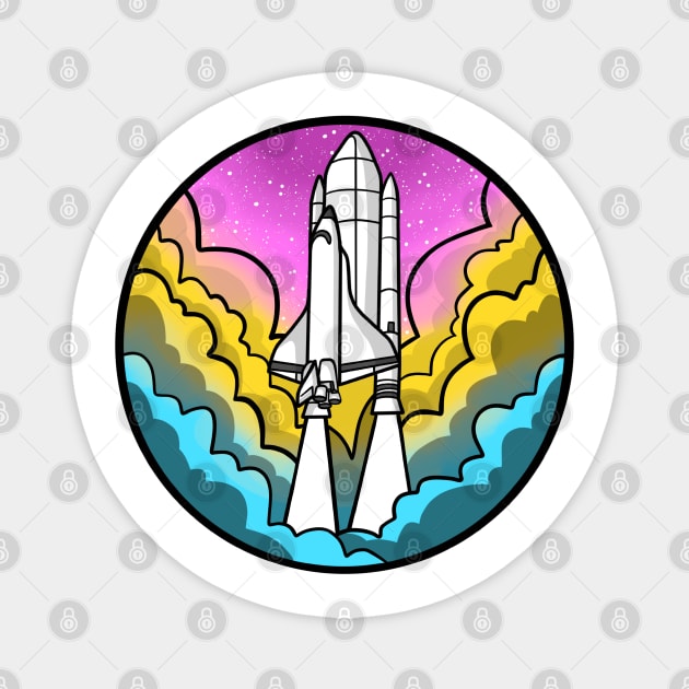 Pansexual Pride Rocket Magnet by LivianPearl