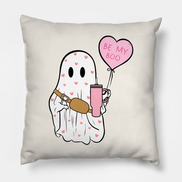 Be My Boo Boujee Cute Ghost Love Pillow by Nessanya