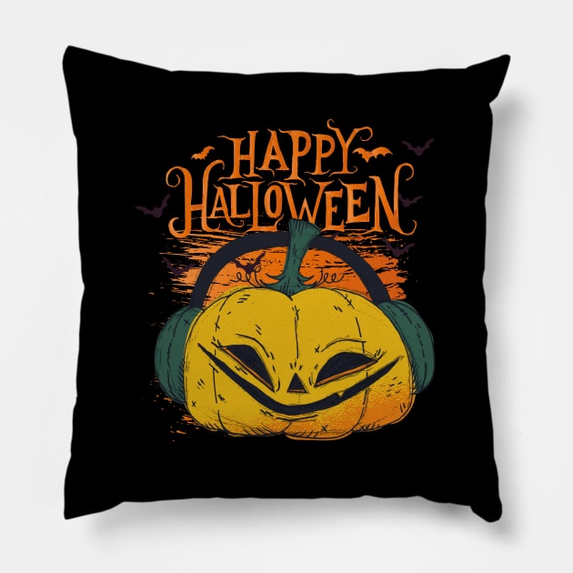 Halloween Happy Halloween Pumpkin Headphone Costum Pillow by Pummli