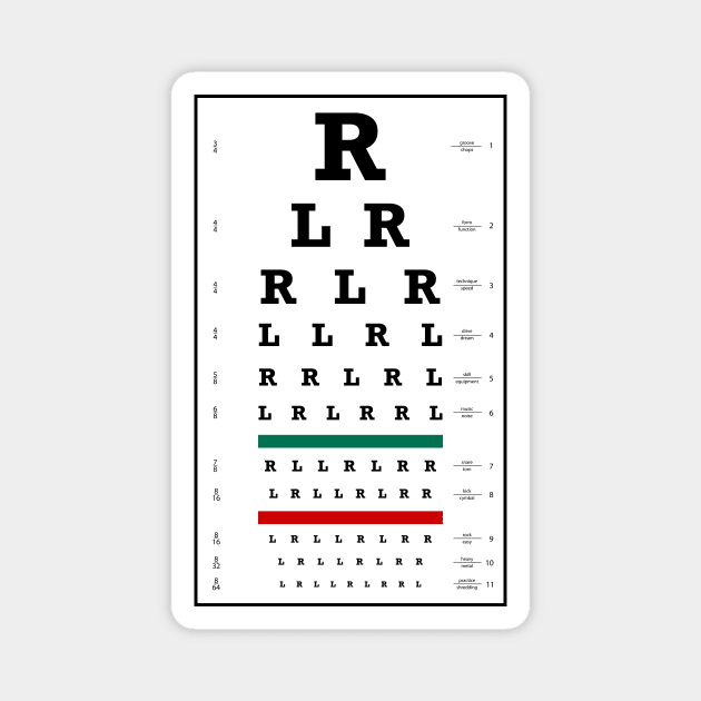 Drummers Eye Chart Magnet by hobrath