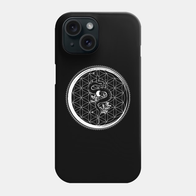 The Snake in The Flower of Life Phone Case by The Dream Team