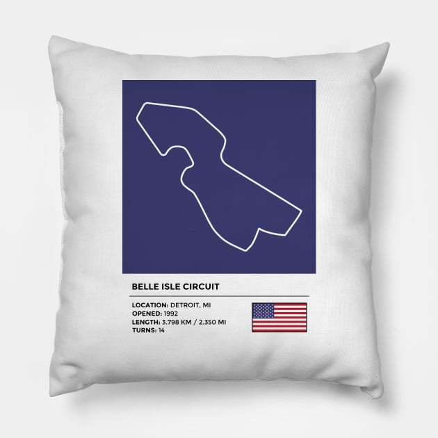 Detroit Belle Isle Circuit [info] Pillow by sednoid
