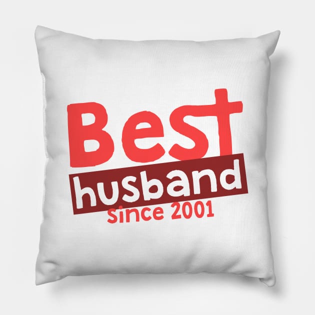 'Best Husband Since 2001' Sweet Wedding Anniversary Gift Pillow by ourwackyhome