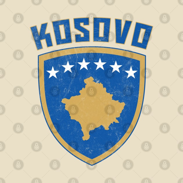 Kosovo // Vintage Faded Style Flag Design by DankFutura
