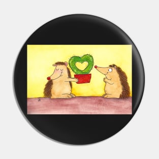 Hedgehog Heart Cactus Pin