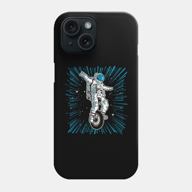 Astronaut riding EUC Funny E unicycle Phone Case by Danemilin