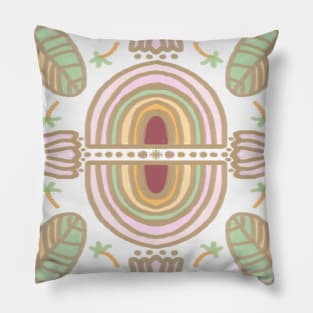 Rainbow No. 9- golden floral pattern Pillow