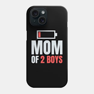 Mom of 2 Boys Shirt Gift from Son Mothers Day Birthday Women Phone Case