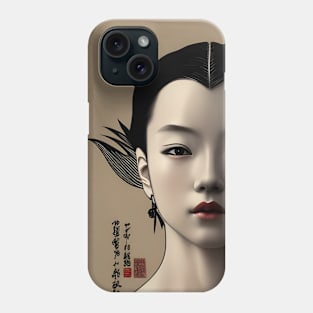 Beaux Animes Art, Ukiyo-e Japanese Anime Girl Illustration Design Phone Case