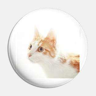 Red cat portrait Pin