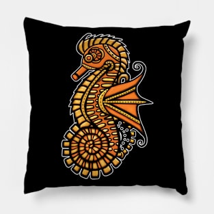 Steampunk Seahorse Pillow