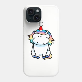 Unicorn with santa hat Phone Case