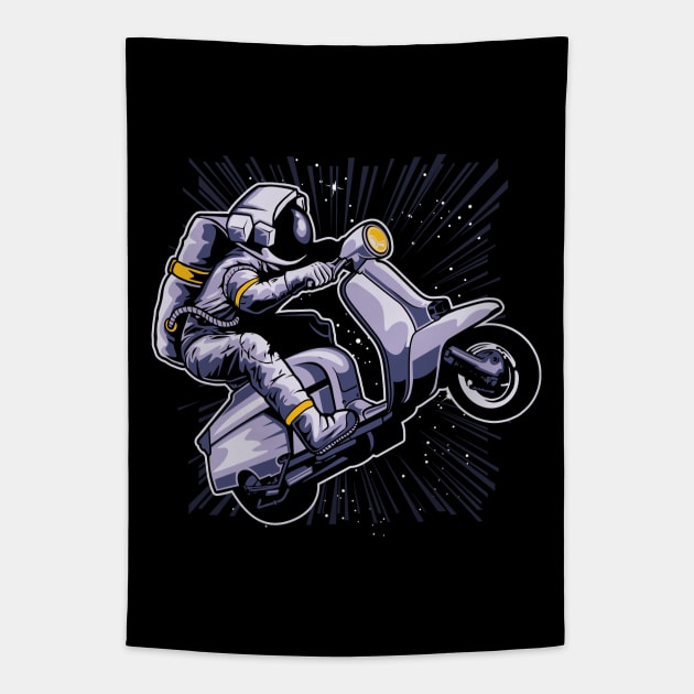 Astronaut riding a Vespa Funny Astronaut rides Tapestry by Danemilin