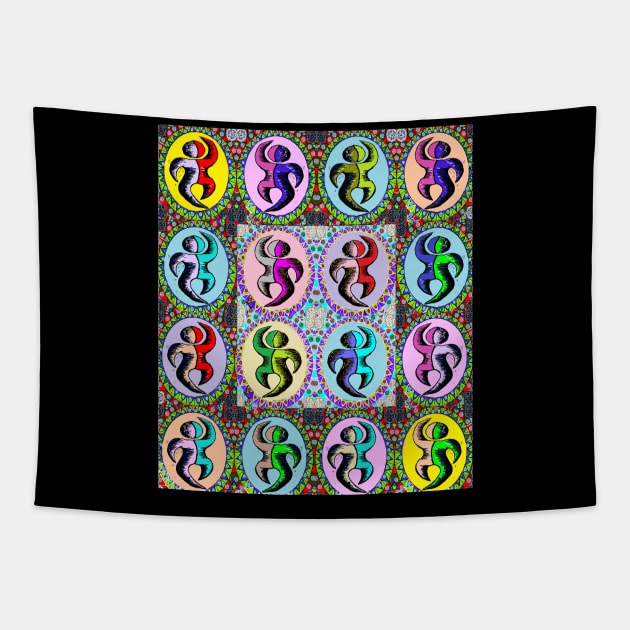 Dancers dancing by LowEndGraphics Tapestry by LowEndGraphics