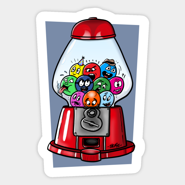 Gumball Machine Doodles - Gum Ball - Sticker | TeePublic Gumball Machine Doodles - Gum Ball - Sticker | TeePublic