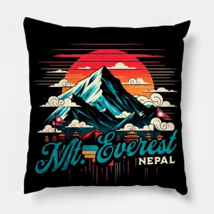 Mount Everest Mountain Nepal Design Pillow