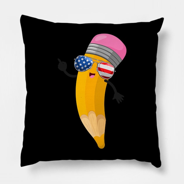 Patriotic Teacher American flag 4th of July Pillow by FabulousDesigns