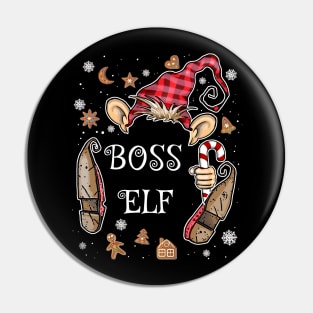 Funny Boss Elf Christmas Costume Pin