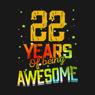 22th Anniversary Gift Vintage Retro 22 Years Of Being Awesome Gifts Funny 22 Years Birthday Men Women T-Shirt