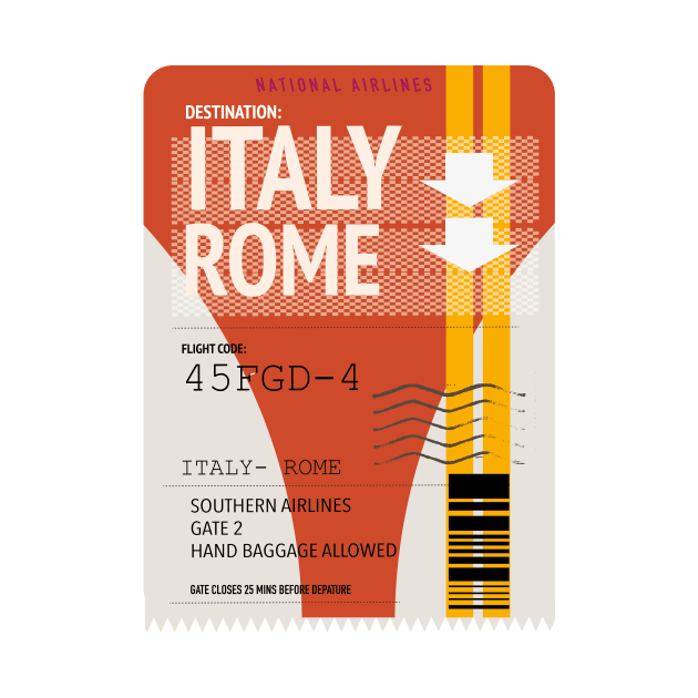 Italy rome plane ticket by nickemporium1