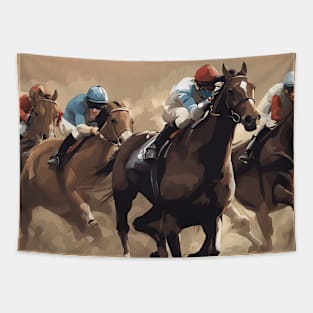 Horse Racing Sports at the Track Tapestry