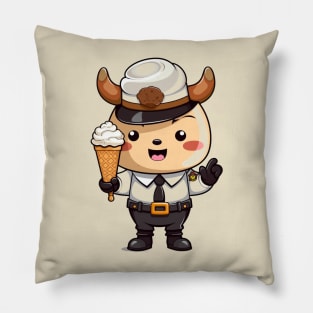 police kawaii ice cream cone junk food T-Shirt cute  funny Pillow