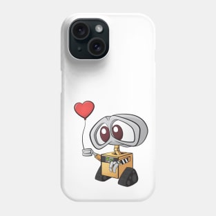 Sad Wall-E with Heart Balloon Phone Case