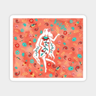 Boho Zodiac Sign- Virgo Astrology Watercolor Illustration Magnet