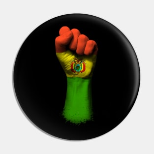 Flag of Bolivia on a Raised Clenched Fist Pin