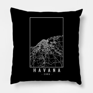 Havana Cuba Minimalist Map Pillow